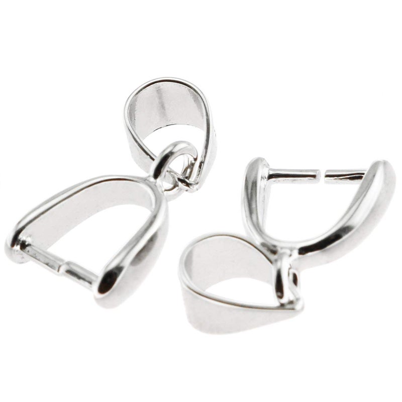 Lind Kitchen 2pcs 925 Sterling Silver Pendant Bail Connector Pinch Clasp for Necklace DIY Jewelry Craft Making Handmade Beading Fittings Accessories 1.4cm - Image 1
